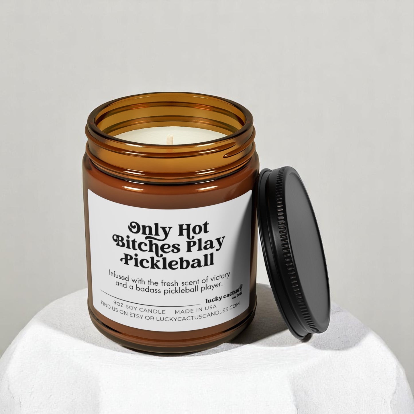 Hot Bitches Play Pickleball Candle