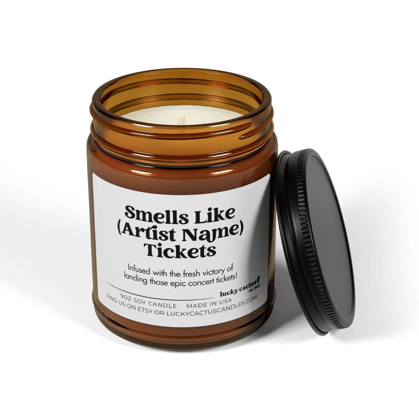 Personalized Concert Tickets Candle