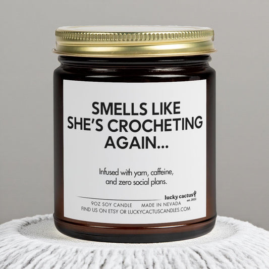 Funny Crocheting Candle, Crocheter Gifts, Crocheting Gifts, Crochet Accessories, Crochet Lover Gift, Funny Crochet Gift