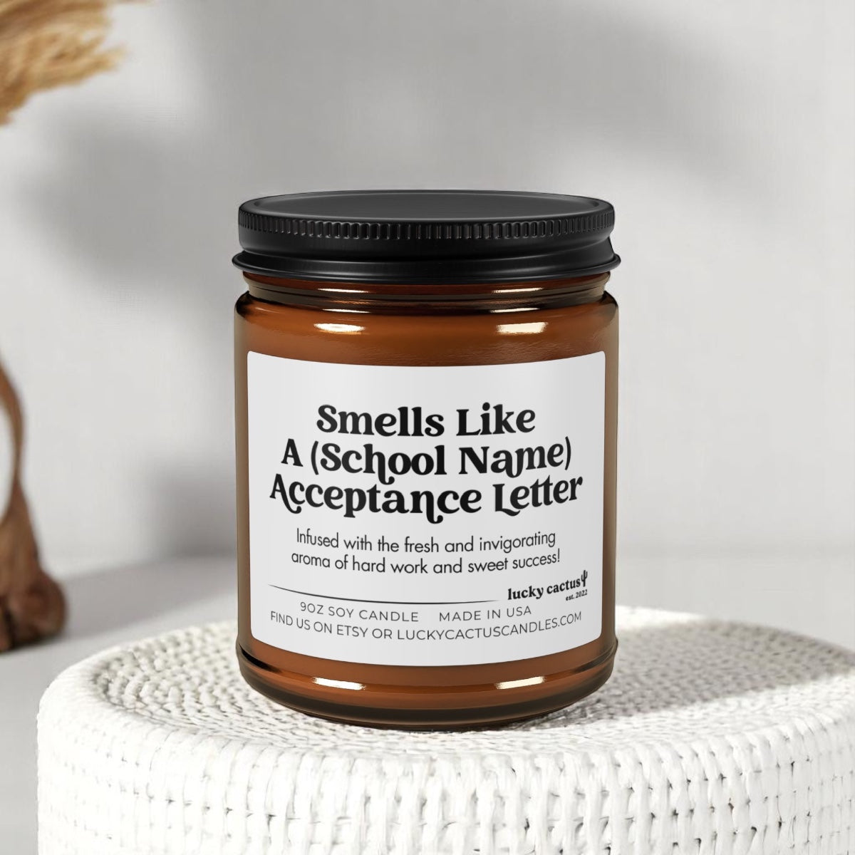 College University Acceptance Candle